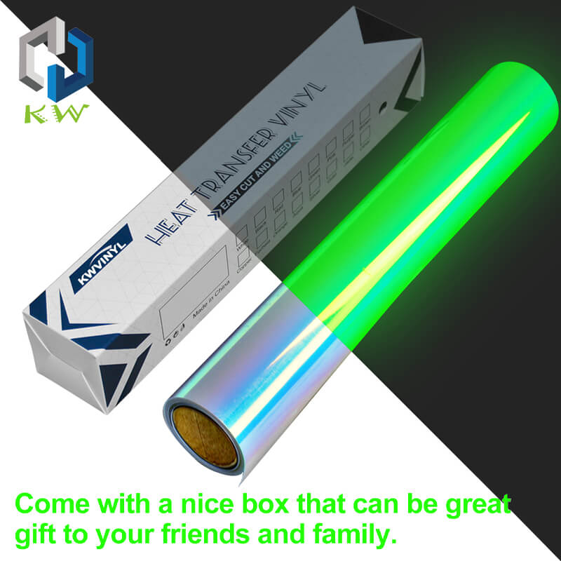 Glow In The Dark Holographic Heat Transfer HTV Vinyl Rolls Packing